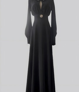 abito rossana lungo nero